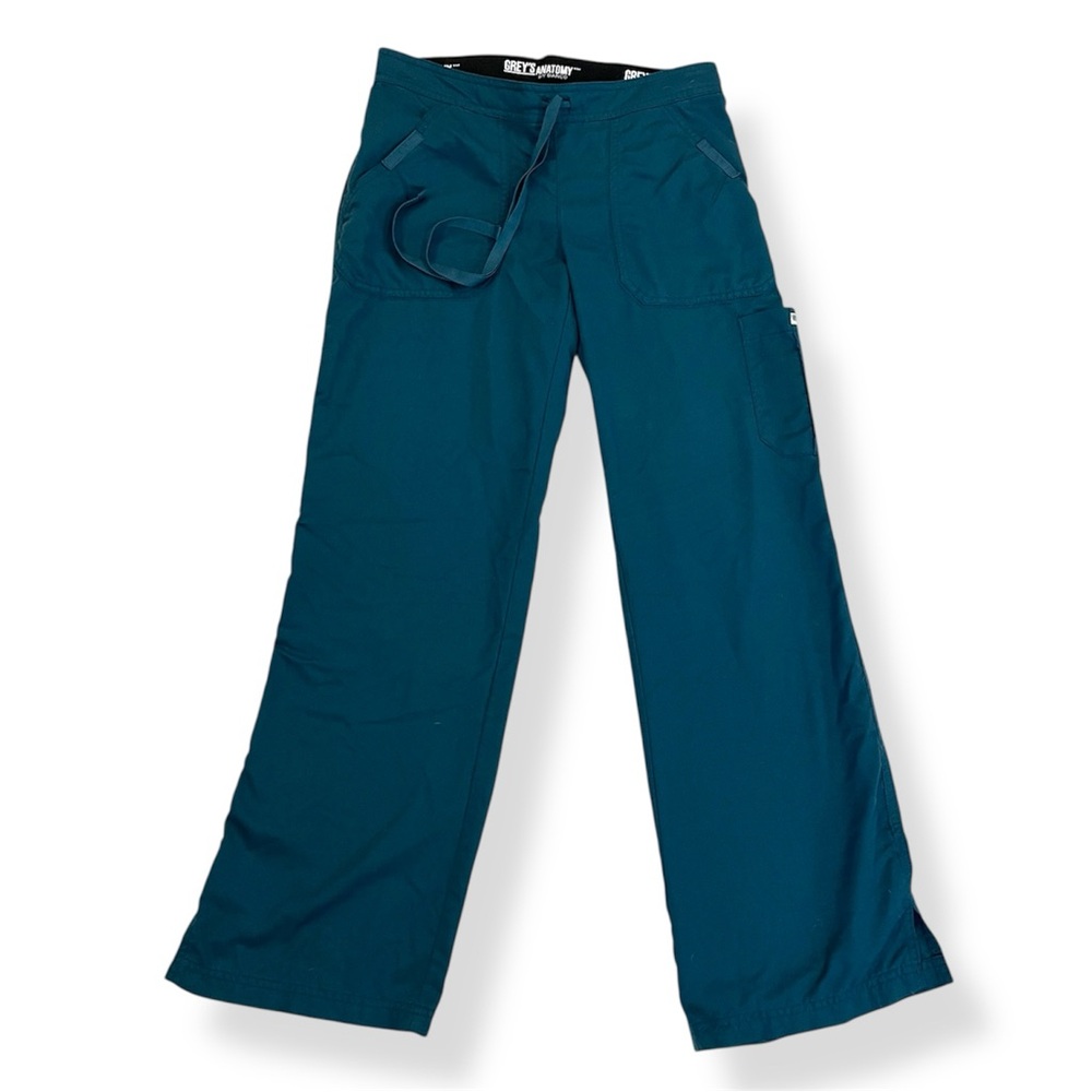 Greys Anatomy Barco Womens XS Medical Scrub Pants Straight Leg Teal Blue